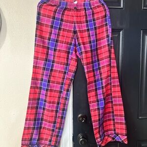 Victoria Secrets Plaid Pajamas - Red and Purple
